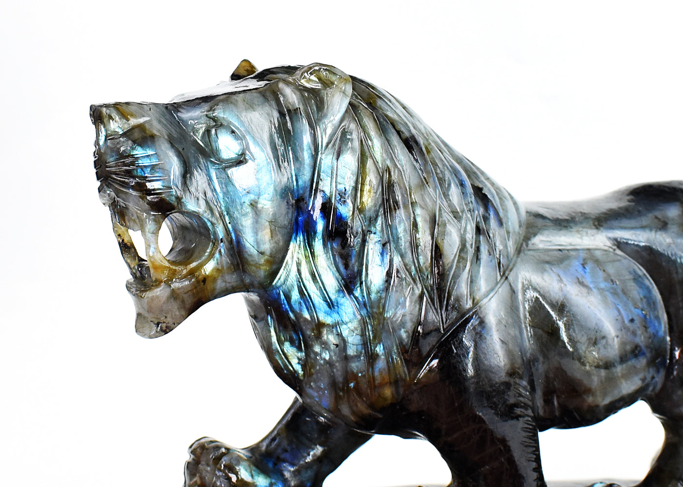 Stunning 8975.00 Cts Genuine Amazing Flash Labradorite  Hand Carved Crystal Gemstone Lion  Carving Stunning 8975.00 Cts Genuine Amazing Flash Labradorite  Hand Carved Crystal Gemstone Lion  Carving