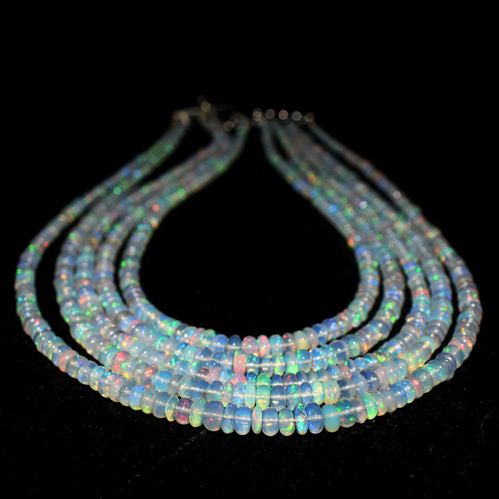 Mega Sale - 100% Most Brilliant 180.00 Cts Genuine Ethiopian Opal Beads Necklace Mega Sale - 100% Most Brilliant 180.00 Cts Genuine Ethiopian Opal Beads Necklace