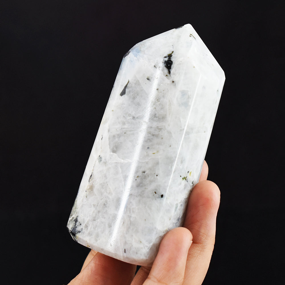 Blue Flash Moonstone 1194.00 Cts Genuine Hand Carved Crystal Gemstone Healing Point Blue Flash Moonstone 1194.00 Cts Genuine Hand Carved Crystal Gemstone Healing Point