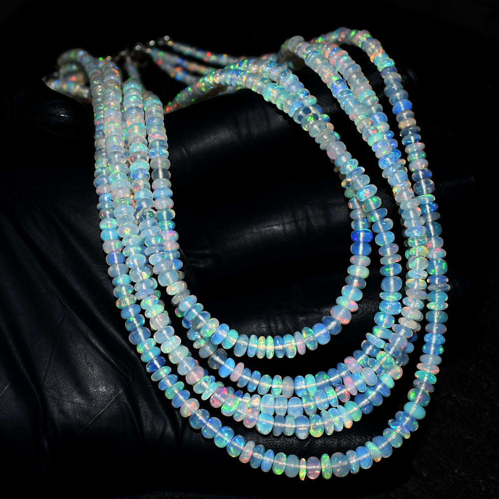 Mega Sale - 100% Most Brilliant 180.00 Cts Genuine Ethiopian Opal Beads Necklace Mega Sale - 100% Most Brilliant 180.00 Cts Genuine Ethiopian Opal Beads Necklace