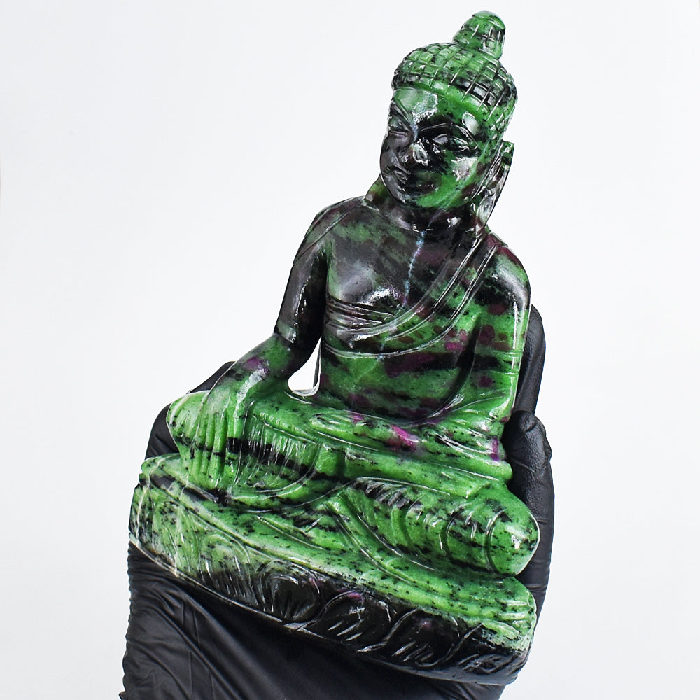 Stunning 3362.00 Cts Genuine Ruby Zoisite Hand Carved Buddha Idol Gemstone Carving Stunning 3362.00 Cts Genuine Ruby Zoisite Hand Carved Buddha Idol Gemstone Carving