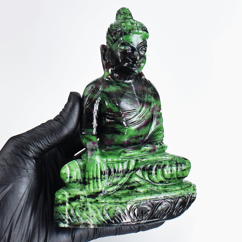 Stunning 3362.00 Cts Genuine Ruby Zoisite Hand Carved Buddha Idol Gemstone Carving Stunning 3362.00 Cts Genuine Ruby Zoisite Hand Carved Buddha Idol Gemstone Carving
