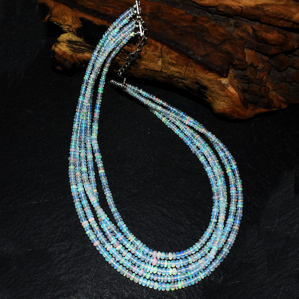 Mega Sale - 100% Most Brilliant 180.00 Cts Genuine Ethiopian Opal Beads Necklace Mega Sale - 100% Most Brilliant 180.00 Cts Genuine Ethiopian Opal Beads Necklace