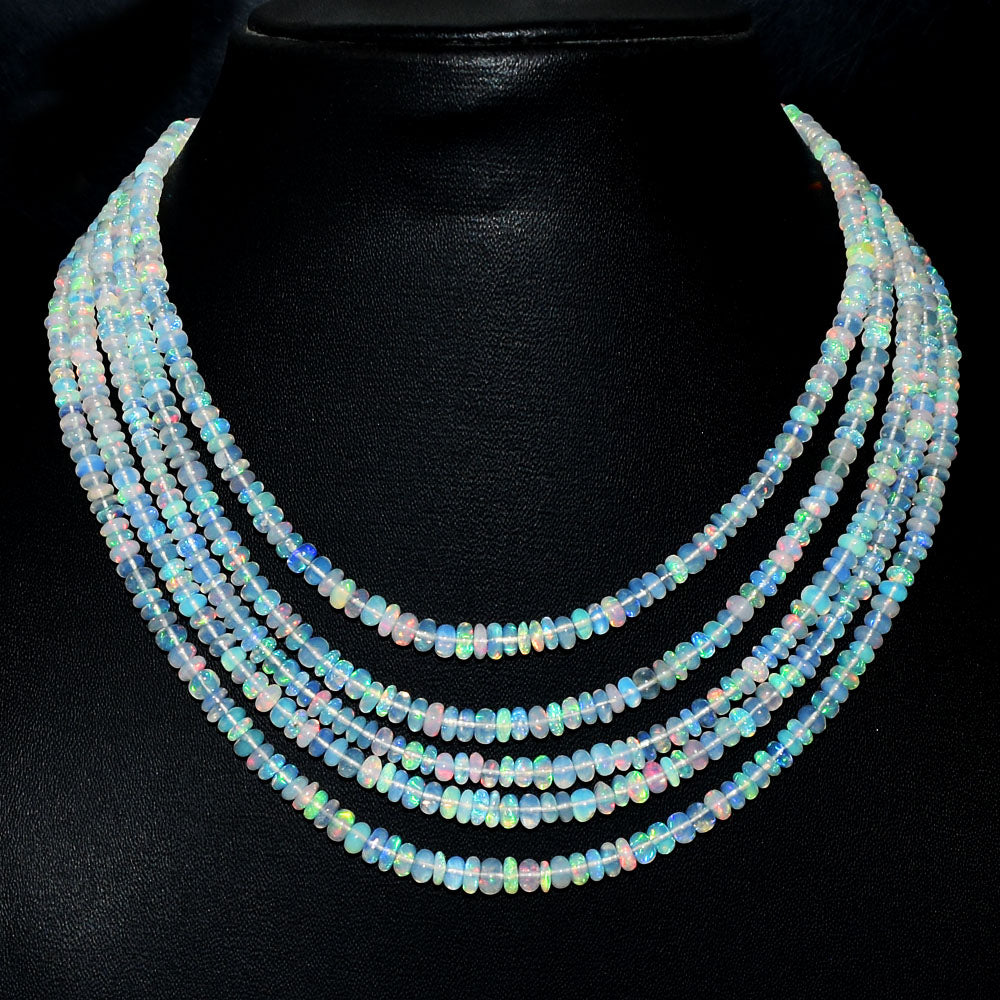 Mega Sale - 100% Most Brilliant 180.00 Cts Genuine Ethiopian Opal Beads Necklace Mega Sale - 100% Most Brilliant 180.00 Cts Genuine Ethiopian Opal Beads Necklace