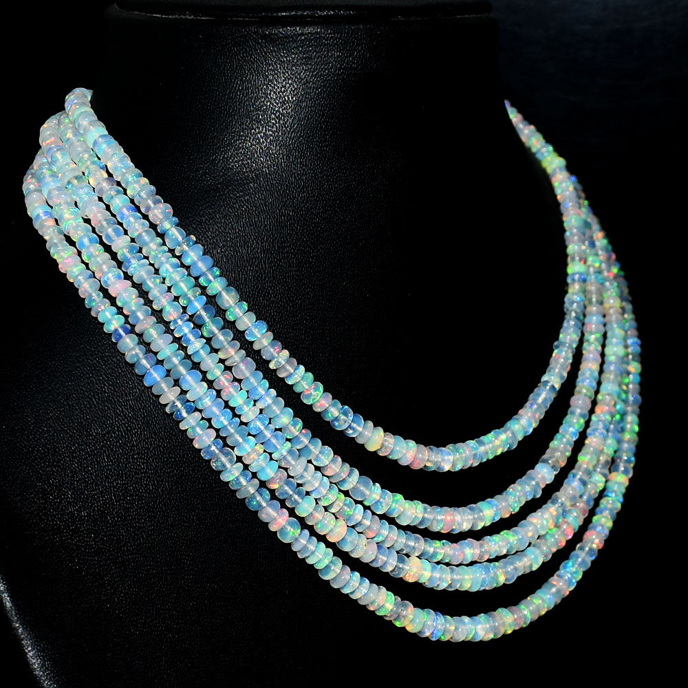 Mega Sale - 100% Most Brilliant 180.00 Cts Genuine Ethiopian Opal Beads Necklace Mega Sale - 100% Most Brilliant 180.00 Cts Genuine Ethiopian Opal Beads Necklace