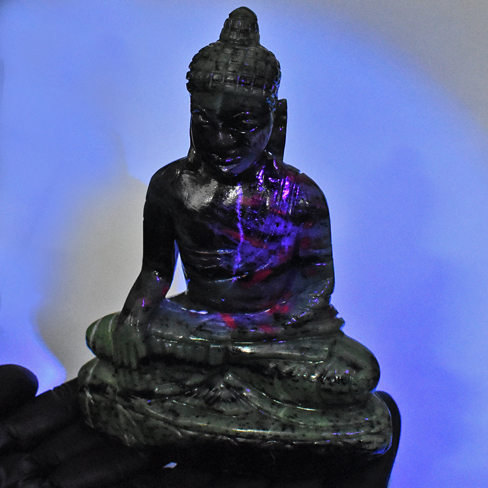 Stunning 3362.00 Cts Genuine Ruby Zoisite Hand Carved Buddha Idol Gemstone Carving Stunning 3362.00 Cts Genuine Ruby Zoisite Hand Carved Buddha Idol Gemstone Carving