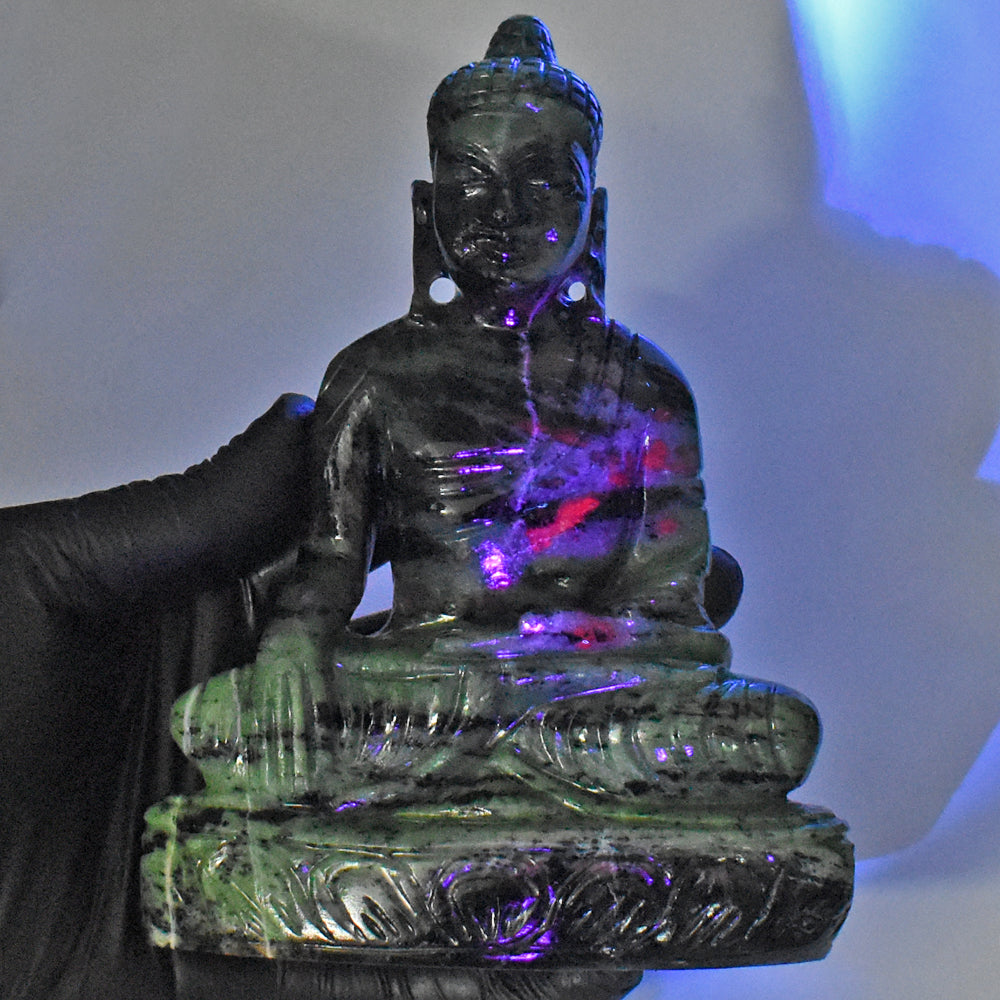 Stunning 3362.00 Cts Genuine Ruby Zoisite Hand Carved Buddha Idol Gemstone Carving Stunning 3362.00 Cts Genuine Ruby Zoisite Hand Carved Buddha Idol Gemstone Carving