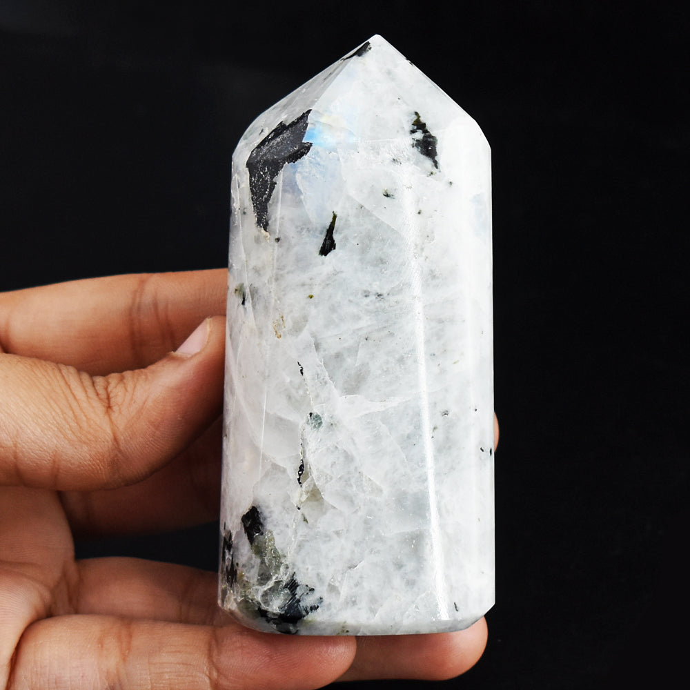 Blue Flash Moonstone 1194.00 Cts Genuine Hand Carved Crystal Gemstone Healing Point Blue Flash Moonstone 1194.00 Cts Genuine Hand Carved Crystal Gemstone Healing Point