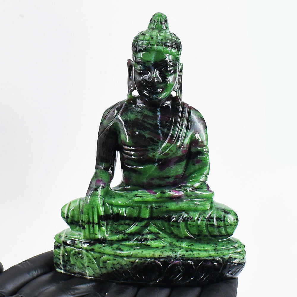 Stunning 3362.00 Cts Genuine Ruby Zoisite Hand Carved Buddha Idol Gemstone Carving Stunning 3362.00 Cts Genuine Ruby Zoisite Hand Carved Buddha Idol Gemstone Carving