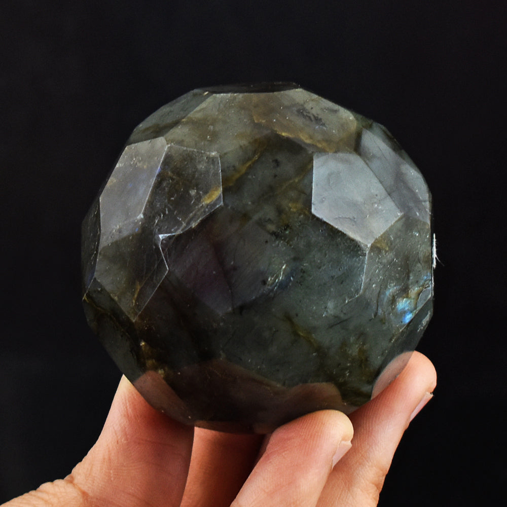 1237.00 Cts Genuine Blue Flash Labradorite Hand Carved Faceted Crystal Healing Gemstone Sphere 1237.00 Cts Genuine Blue Flash Labradorite Hand Carved Faceted Crystal Healing Gemstone Sphere