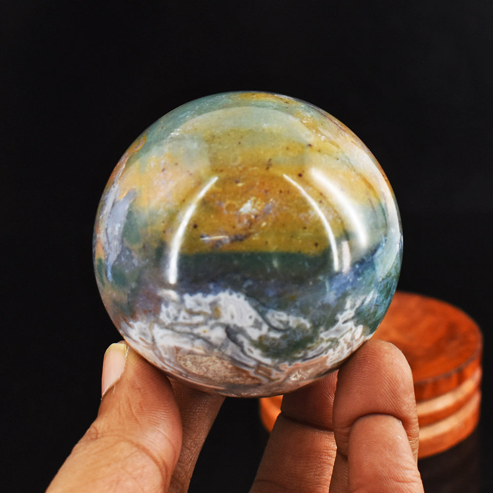 Beautiful 1215.00 Cts Genuine Multicolor Moss Agate Hand Carved Crystal Healing Sphere Beautiful 1215.00 Cts Genuine Multicolor Moss Agate Hand Carved Crystal Healing Sphere