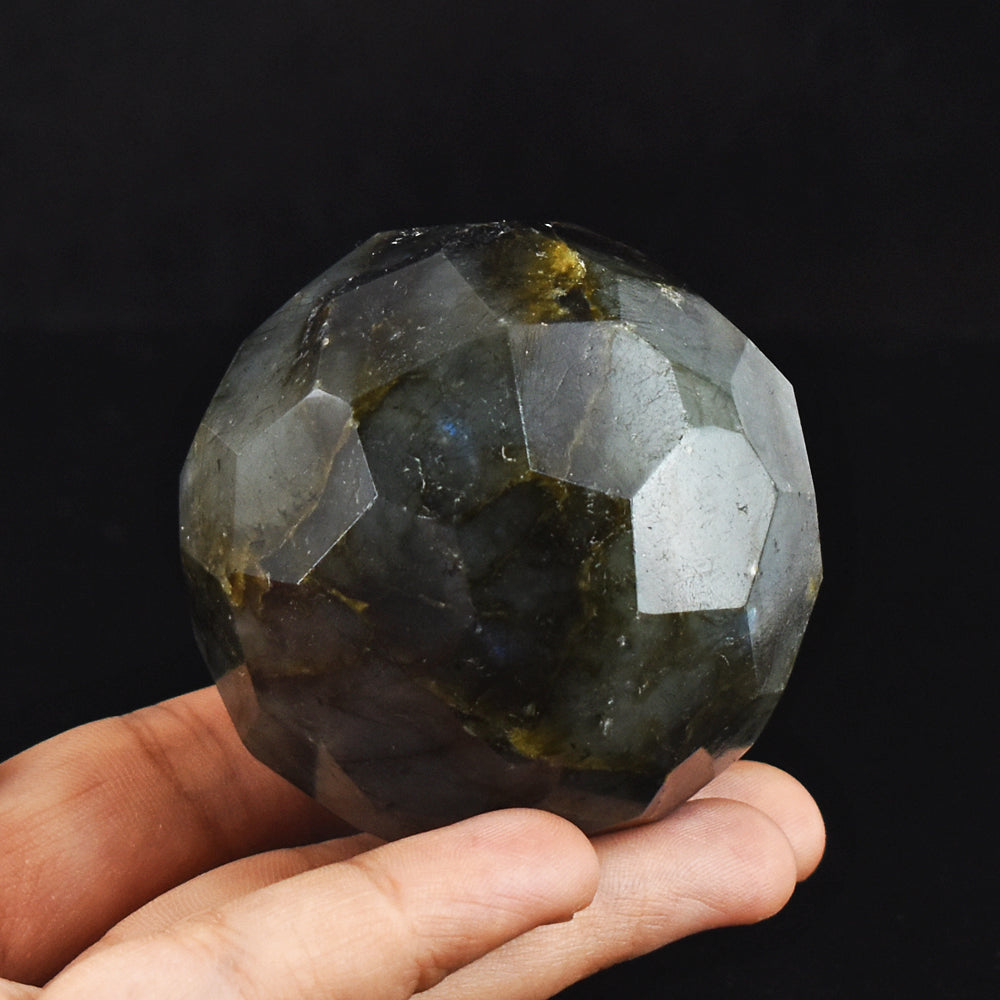 1237.00 Cts Genuine Blue Flash Labradorite Hand Carved Faceted Crystal Healing Gemstone Sphere 1237.00 Cts Genuine Blue Flash Labradorite Hand Carved Faceted Crystal Healing Gemstone Sphere