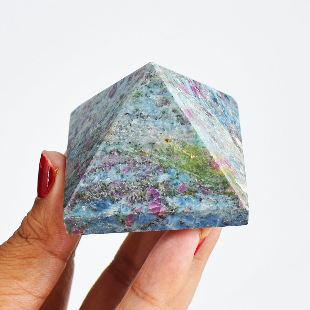 Awesome 550.00 Cts Genuine  Pink In Ruby Fuchsite  Hand  Carved  Crystal  Healing Pyramid Awesome 550.00 Cts Genuine  Pink In Ruby Fuchsite  Hand  Carved  Crystal  Healing Pyramid