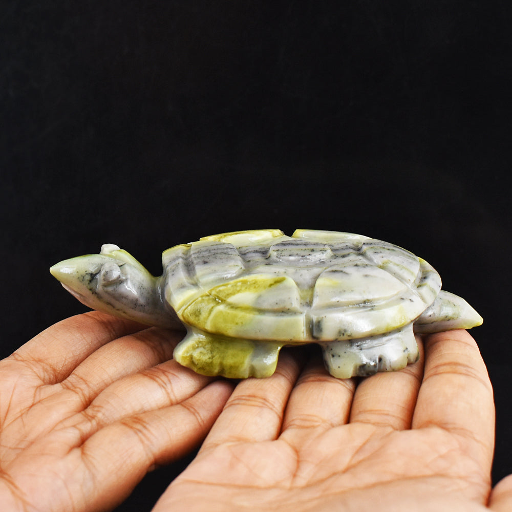 Gorgeous 789.00 Carats Genuine Serpentine Hand Carved Crystal Gemstone Turtle Carving Gorgeous 789.00 Carats Genuine Serpentine Hand Carved Crystal Gemstone Turtle Carving
