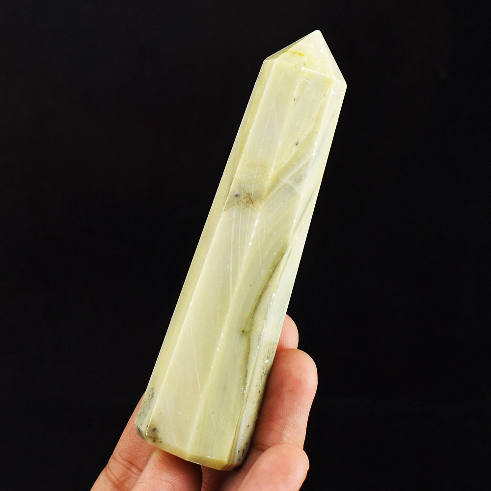 Artisian  436.00 Carats  Genuine  Serpentine Hand Carved Crystal Gemstone Healing Point Artisian  436.00 Carats  Genuine  Serpentine Hand Carved Crystal Gemstone Healing Point