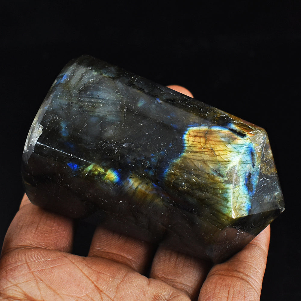 1151.00 Carats  Genuine Golden Flash Labradorite Hand  Carved  Crystal Gemstone  Healing  Point 1151.00 Carats  Genuine Golden Flash Labradorite Hand  Carved  Crystal Gemstone  Healing  Point