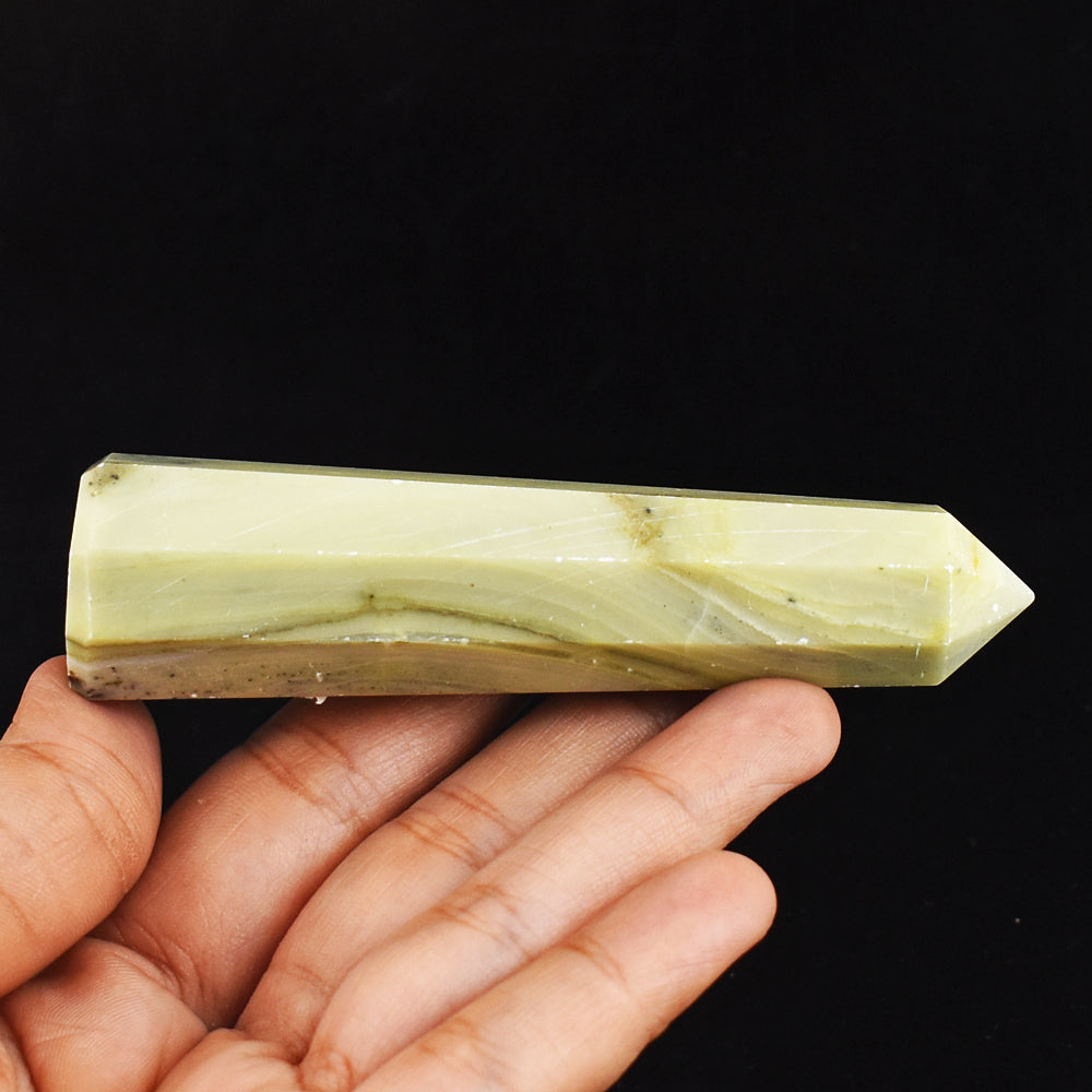 Artisian  436.00 Carats  Genuine  Serpentine Hand Carved Crystal Gemstone Healing Point Artisian  436.00 Carats  Genuine  Serpentine Hand Carved Crystal Gemstone Healing Point