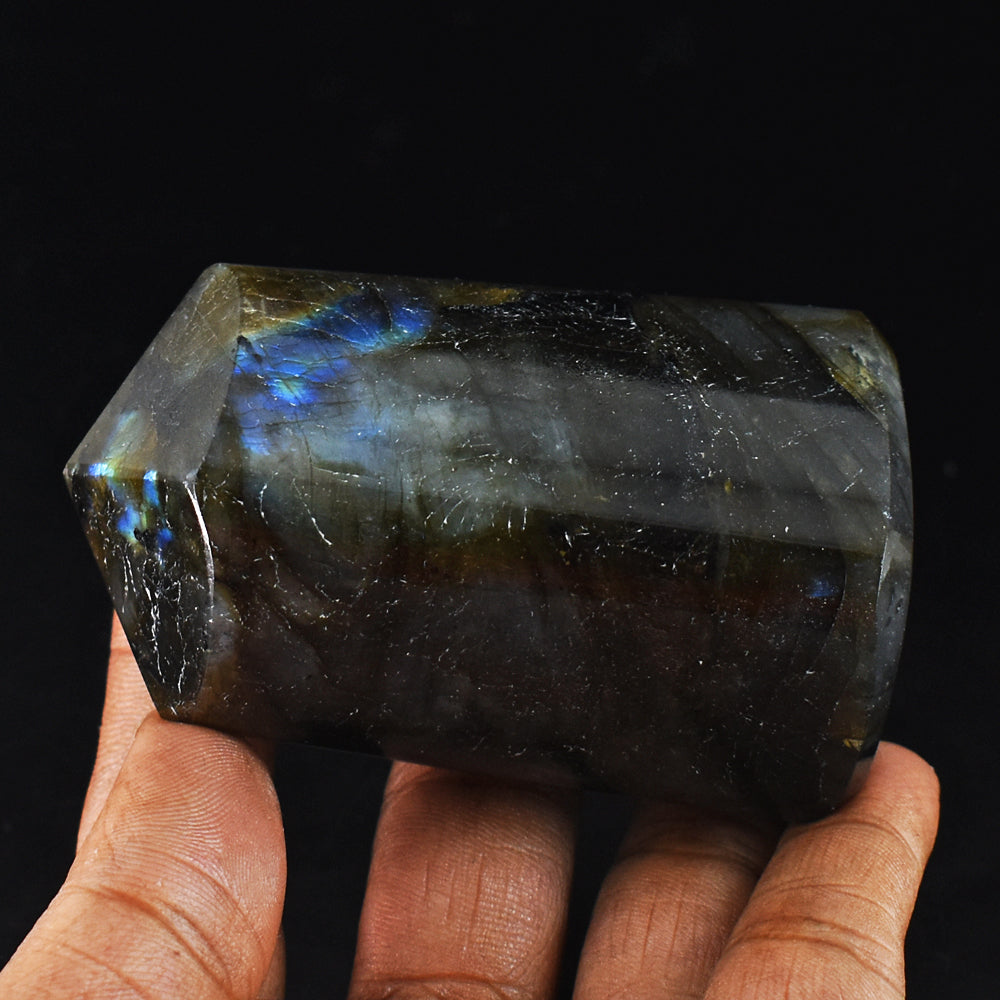1151.00 Carats  Genuine Golden Flash Labradorite Hand  Carved  Crystal Gemstone  Healing  Point 1151.00 Carats  Genuine Golden Flash Labradorite Hand  Carved  Crystal Gemstone  Healing  Point