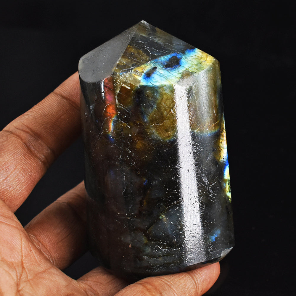 1151.00 Carats  Genuine Golden Flash Labradorite Hand  Carved  Crystal Gemstone  Healing  Point 1151.00 Carats  Genuine Golden Flash Labradorite Hand  Carved  Crystal Gemstone  Healing  Point