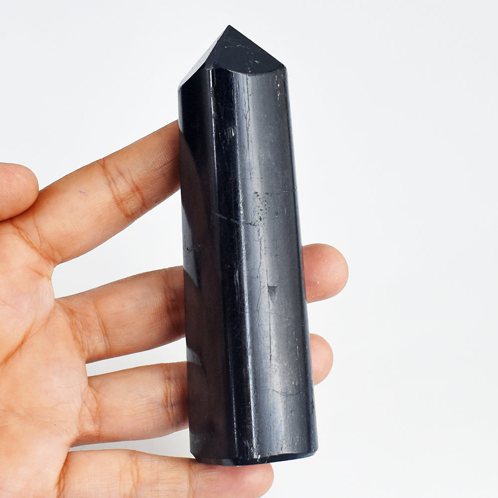 Exclusive  1154.00 Carats  Genuine Black Spinel Hand Carved Crystal Gemstone Healing  Point Exclusive  1154.00 Carats  Genuine Black Spinel Hand Carved Crystal Gemstone Healing  Point