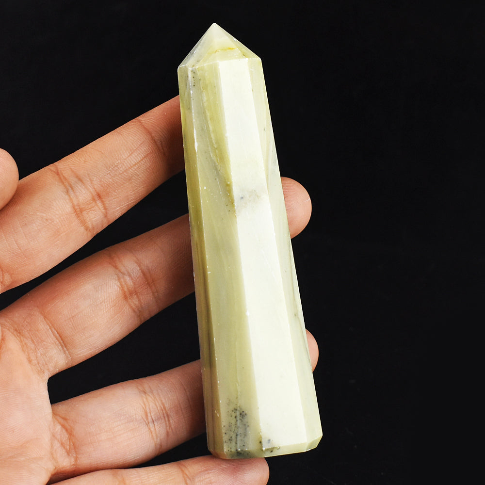 Artisian  436.00 Carats  Genuine  Serpentine Hand Carved Crystal Gemstone Healing Point Artisian  436.00 Carats  Genuine  Serpentine Hand Carved Crystal Gemstone Healing Point