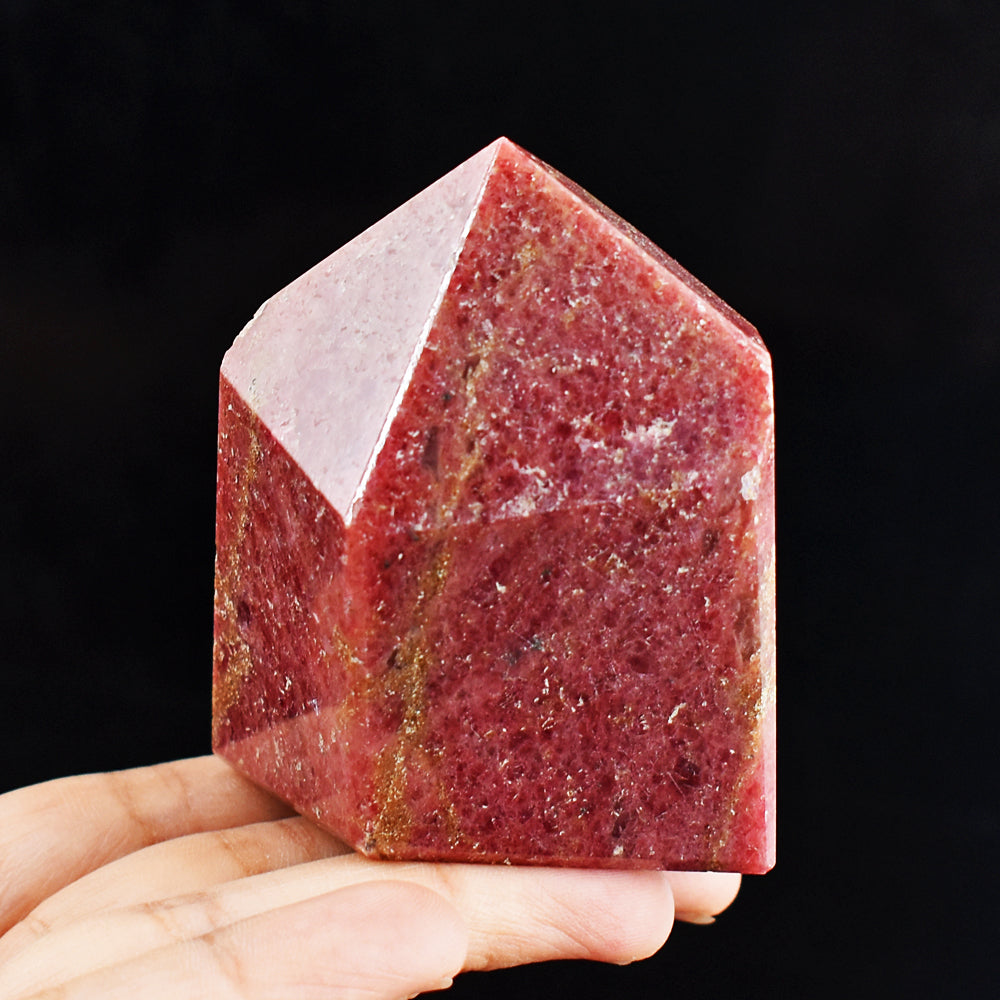 Natural 1383.00 Cts Genuine Rhodonite Free Form Crystal Specimen Gemstone Tower Natural 1383.00 Cts Genuine Rhodonite Free Form Crystal Specimen Gemstone Tower