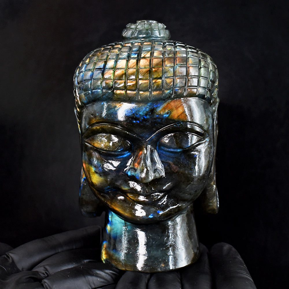 Natural 4406.00 Cts Genuine Amazing Flash Labradorite Hand Carved Buddha Head Gemstone Carving Natural 4406.00 Cts Genuine Amazing Flash Labradorite Hand Carved Buddha Head Gemstone Carving
