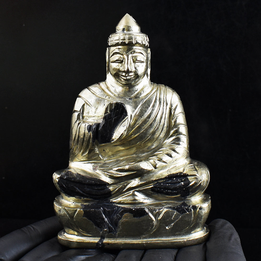 Gorgeous 3105.00 Cts Genuine Pyrite Hand Carved Buddha Idol Gemstone Carving Gorgeous 3105.00 Cts Genuine Pyrite Hand Carved Buddha Idol Gemstone Carving