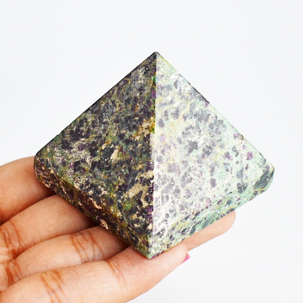 611.00 Carats  Genuine  Pink In Ruby Fuchsite  Hand Carved Crystal  Healing Gemstone  Pyramid Carving 611.00 Carats  Genuine  Pink In Ruby Fuchsite  Hand Carved Crystal  Healing Gemstone  Pyramid Carving