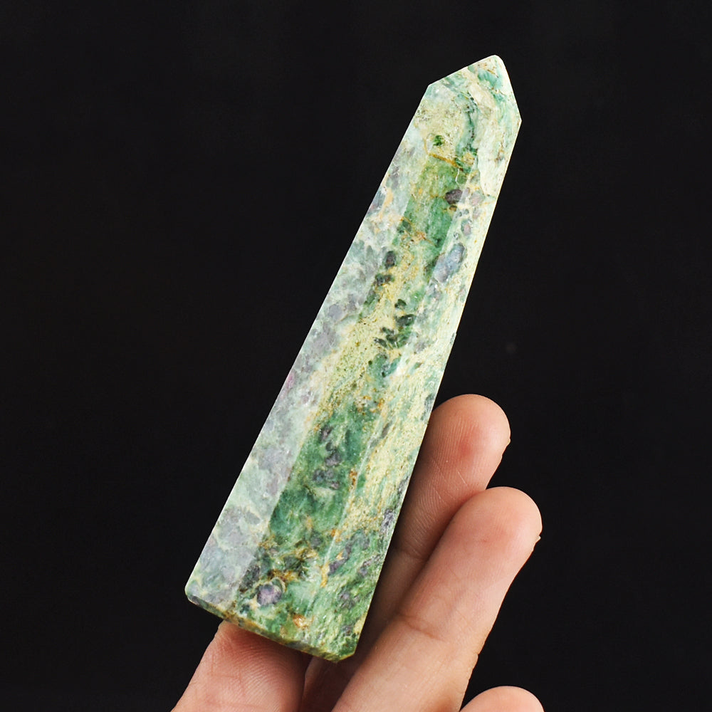 Artisian 375.00 Cts Genuine Pink In Ruby Fuchsite Hand  Carved Crystal Gemstone  Healing  Point Artisian 375.00 Cts Genuine Pink In Ruby Fuchsite Hand  Carved Crystal Gemstone  Healing  Point