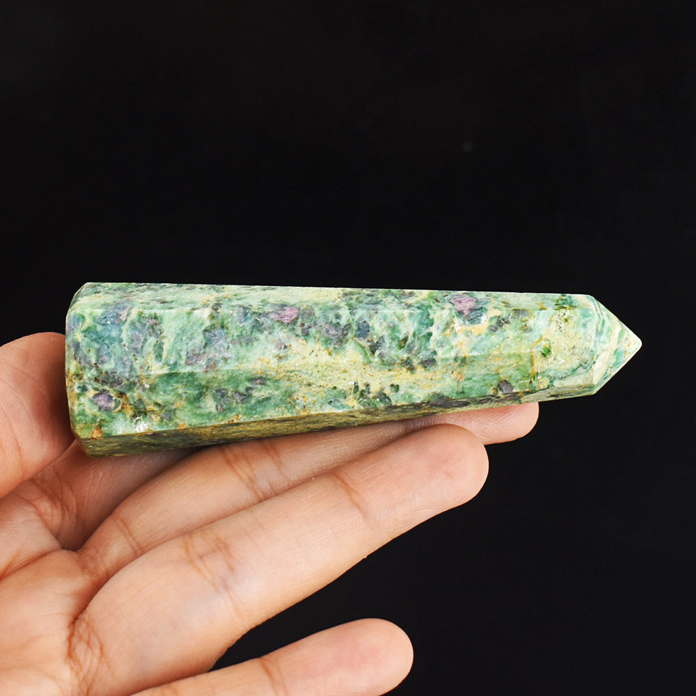 Artisian 375.00 Cts Genuine Pink In Ruby Fuchsite Hand  Carved Crystal Gemstone  Healing  Point Artisian 375.00 Cts Genuine Pink In Ruby Fuchsite Hand  Carved Crystal Gemstone  Healing  Point