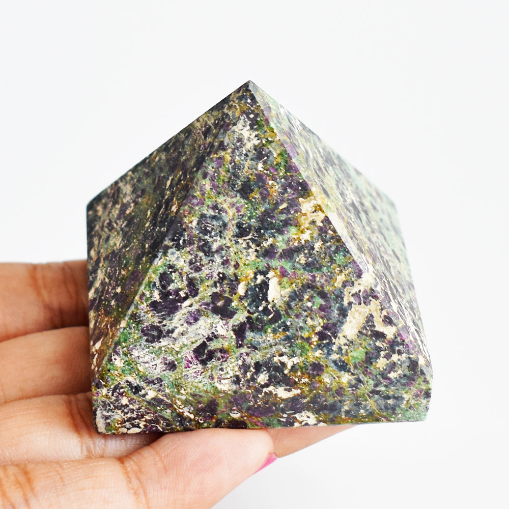 611.00 Carats  Genuine  Pink In Ruby Fuchsite  Hand Carved Crystal  Healing Gemstone  Pyramid Carving 611.00 Carats  Genuine  Pink In Ruby Fuchsite  Hand Carved Crystal  Healing Gemstone  Pyramid Carving