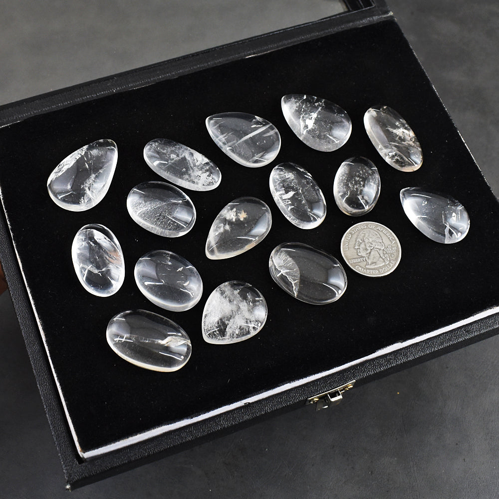 Natural 708.00  Carats  Genuine  White  Quartz Untreated  Gemstone Cabochon Lot Natural 708.00  Carats  Genuine  White  Quartz Untreated  Gemstone Cabochon Lot