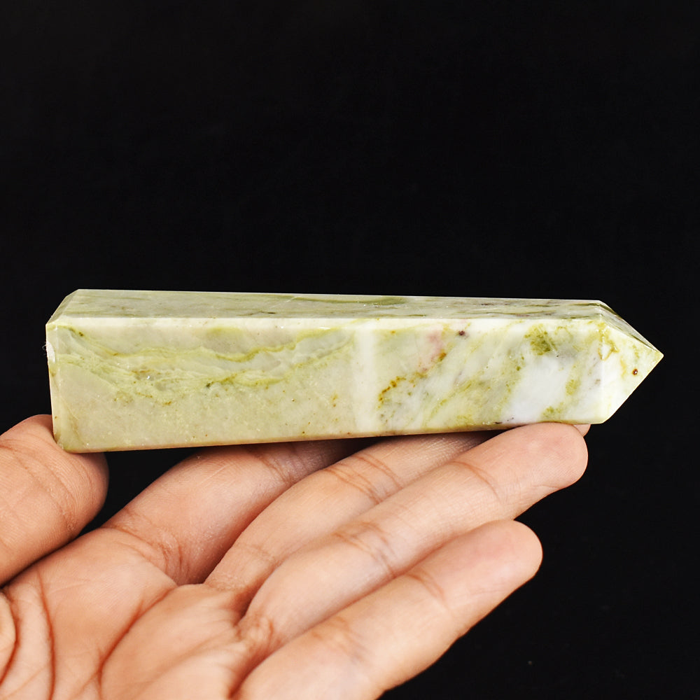 Craftsmen 512.00 Cts Genuine Serpentine Hand Carved Healing Crystal Gemstone Tower Craftsmen 512.00 Cts Genuine Serpentine Hand Carved Healing Crystal Gemstone Tower