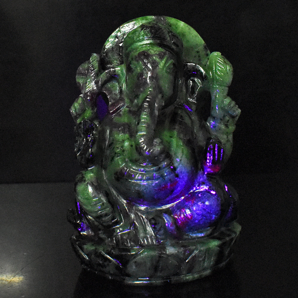 Craftsmen 4539.00 Cts Genuine  Ruby Zoisite Hand Carved Crystal Gemstone Carving Lord Ganesha Craftsmen 4539.00 Cts Genuine  Ruby Zoisite Hand Carved Crystal Gemstone Carving Lord Ganesha