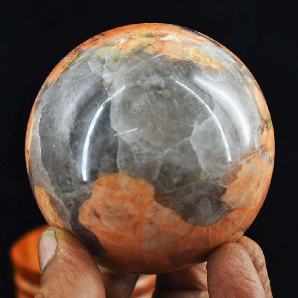 gemsmore:1682.00  Carats Natural Peach Moonstone Hand Carved Crystal Healing Ball gemsmore:1682.00  Carats Natural Peach Moonstone Hand Carved Crystal Healing Ball