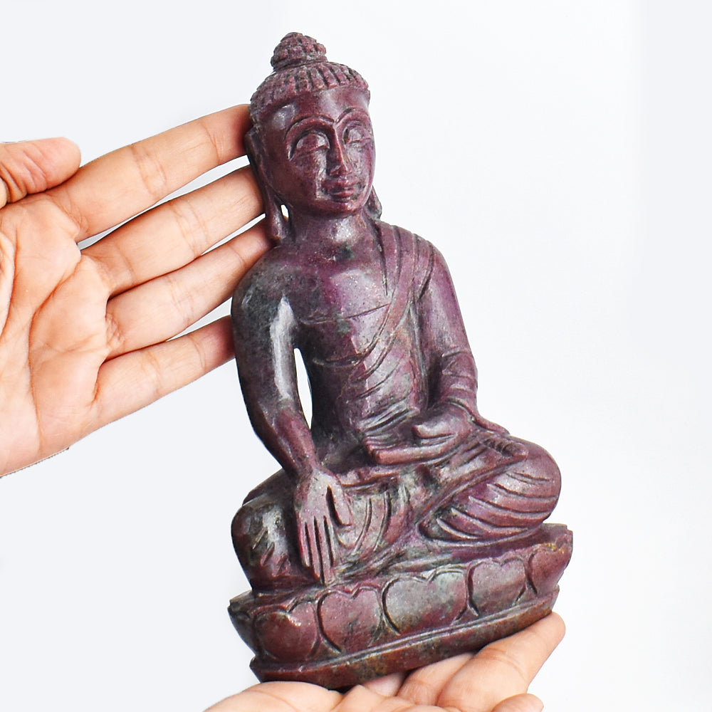 Fabulous 5745.00 Cts Genuine Ruby In Kyanite Hand Carved Crystal Gemstone Buddha Idol Carving Fabulous 5745.00 Cts Genuine Ruby In Kyanite Hand Carved Crystal Gemstone Buddha Idol Carving