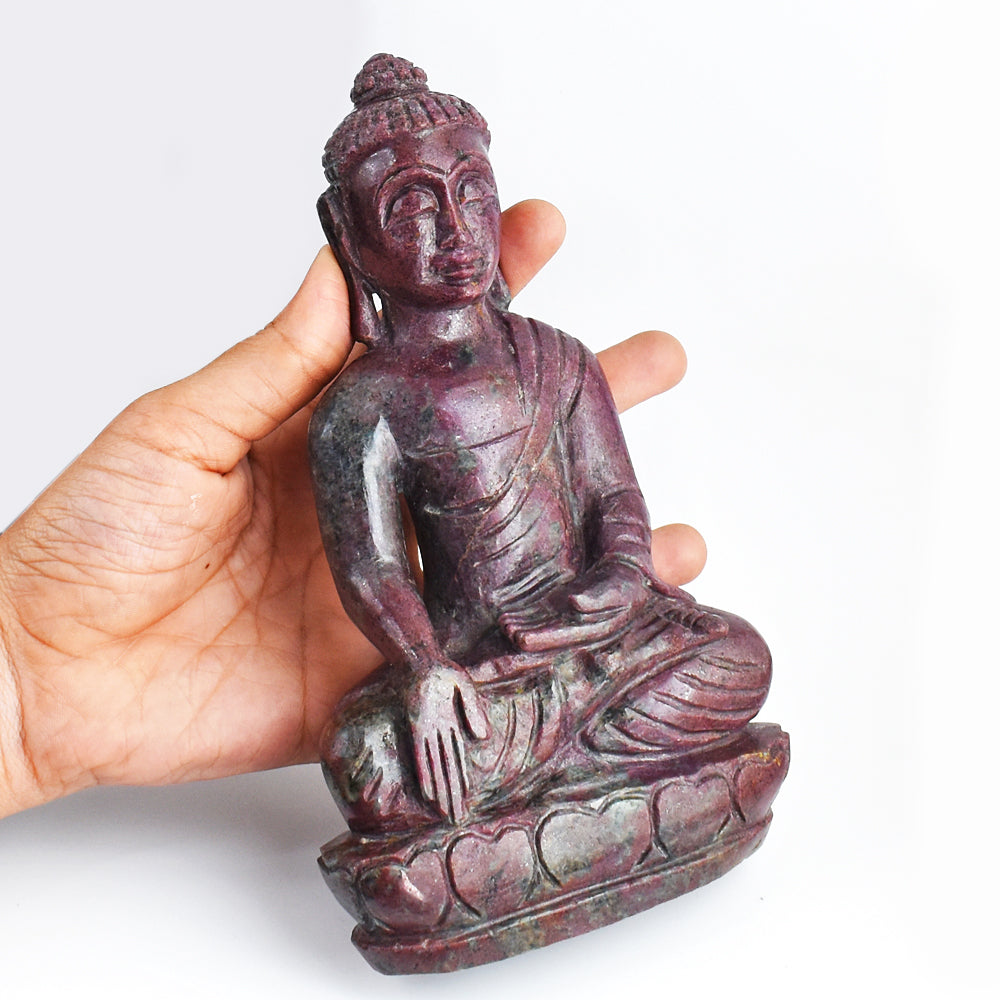 Fabulous 5745.00 Cts Genuine Ruby In Kyanite Hand Carved Crystal Gemstone Buddha Idol Carving Fabulous 5745.00 Cts Genuine Ruby In Kyanite Hand Carved Crystal Gemstone Buddha Idol Carving