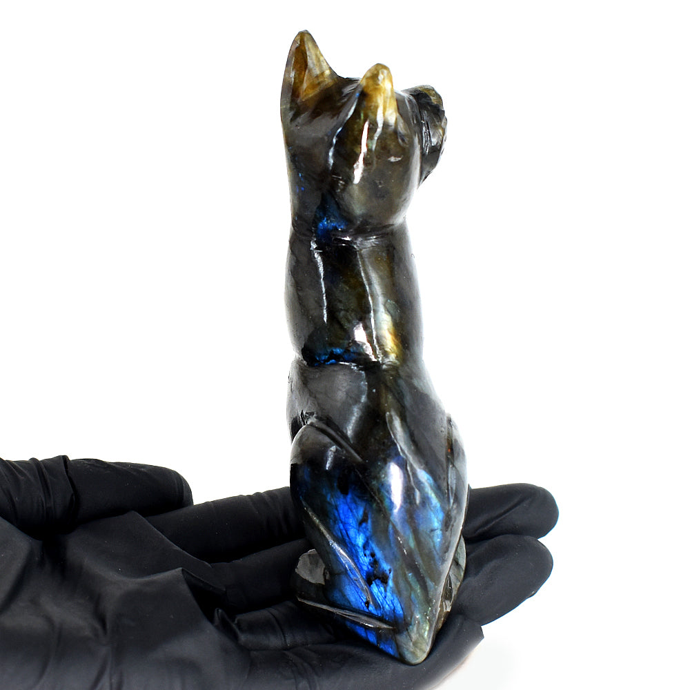 Amazing 994.00 Cts Genuine 994.00 Cts Genuine Labradorite Hand Carved Cat Crystal Carving Gemstone Amazing 994.00 Cts Genuine 994.00 Cts Genuine Labradorite Hand Carved Cat Crystal Carving Gemstone