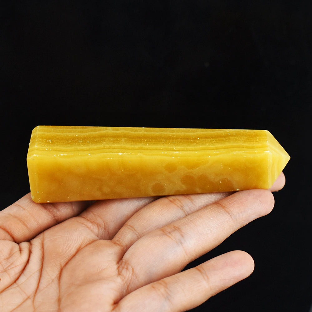 520.00 Cts Genuine Yellow Agate Hand Carved Healing Crystal Gemstone Tower Carving 520.00 Cts Genuine Yellow Agate Hand Carved Healing Crystal Gemstone Tower Carving