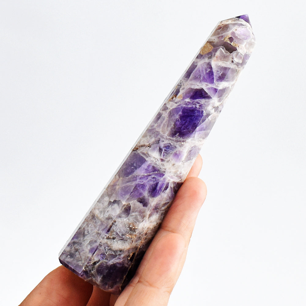 Genuine  563.00 Carats Chevron  Amethyst  Hand  Carved Crystal  Gemstone Healing  Point Genuine  563.00 Carats Chevron  Amethyst  Hand  Carved Crystal  Gemstone Healing  Point