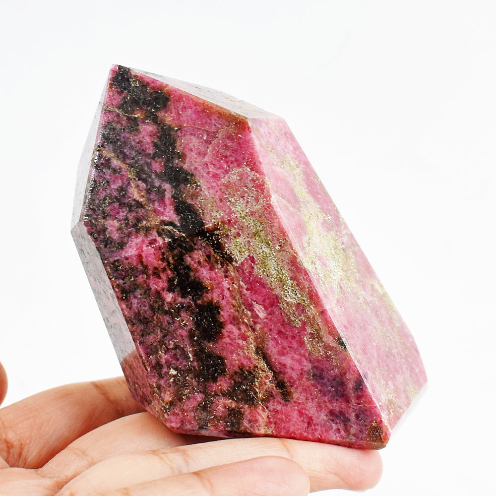 Artisian 1864.00 Cts Genuine Rhodonite Free Form Crystal Specimen Gemstone Tower Artisian 1864.00 Cts Genuine Rhodonite Free Form Crystal Specimen Gemstone Tower