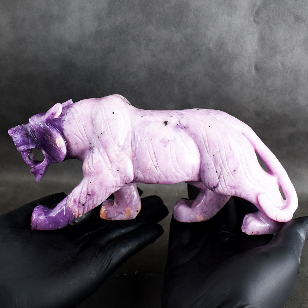 Stunning 4470.00 Cts Genuine Lepidolite Hand Carved Crystal Lion Gemstone Carving Stunning 4470.00 Cts Genuine Lepidolite Hand Carved Crystal Lion Gemstone Carving