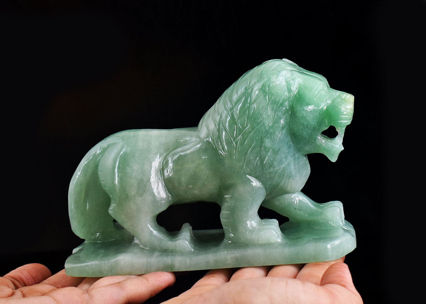 Artisian 4590.00 Cts Genuine Green Aventurine Hand Carved Crystal Gemstone Carving Lion Artisian 4590.00 Cts Genuine Green Aventurine Hand Carved Crystal Gemstone Carving Lion