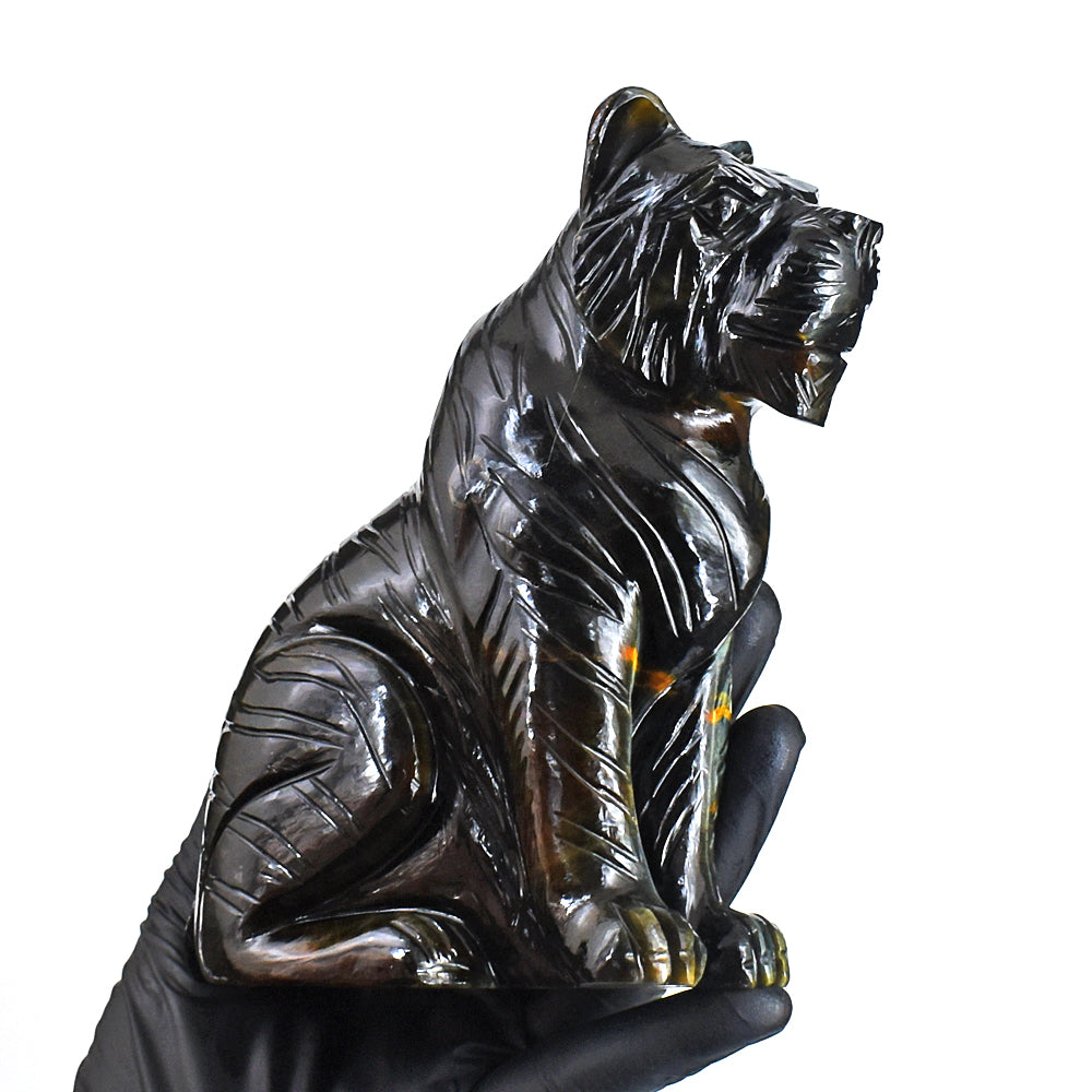 Exclusive 4272.00 Cts Genuine Tiger Eye Hand Carved Gemstone Lion Crystal Carving Exclusive 4272.00 Cts Genuine Tiger Eye Hand Carved Gemstone Lion Crystal Carving