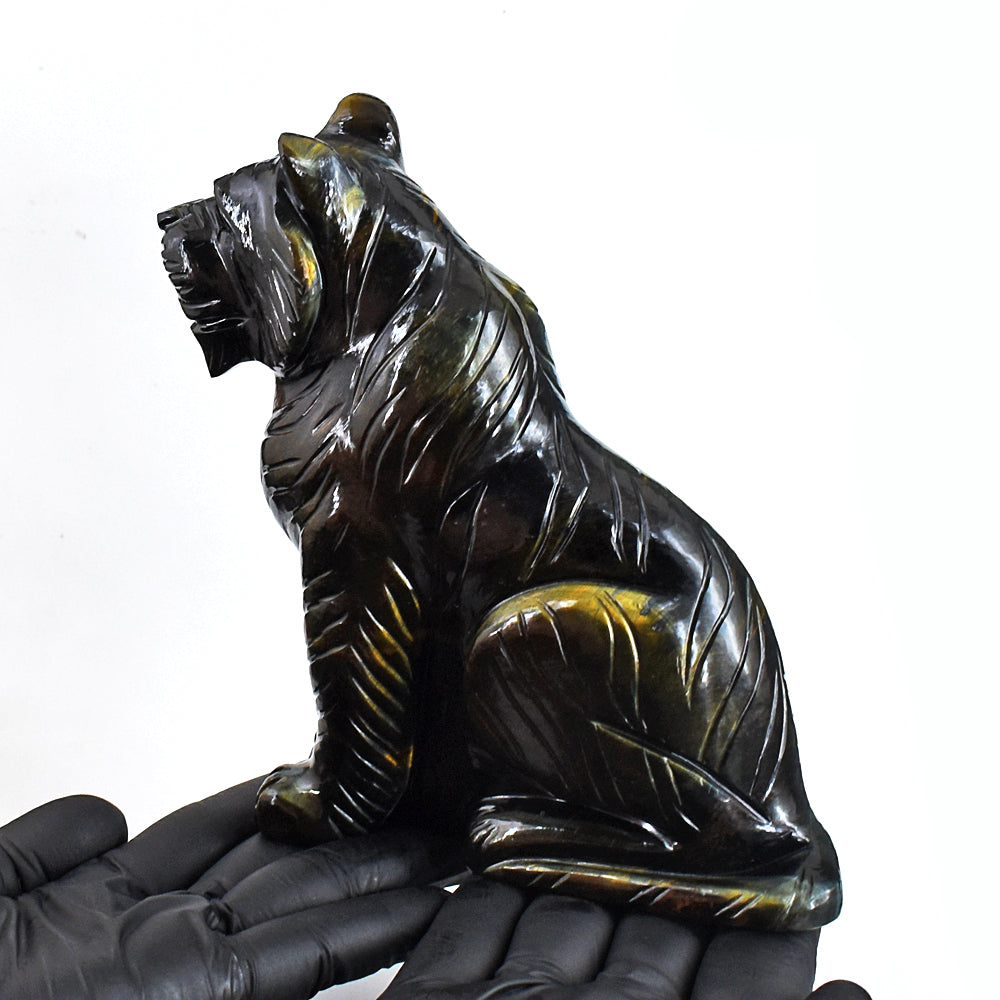 Exclusive 4272.00 Cts Genuine Tiger Eye Hand Carved Gemstone Lion Crystal Carving Exclusive 4272.00 Cts Genuine Tiger Eye Hand Carved Gemstone Lion Crystal Carving
