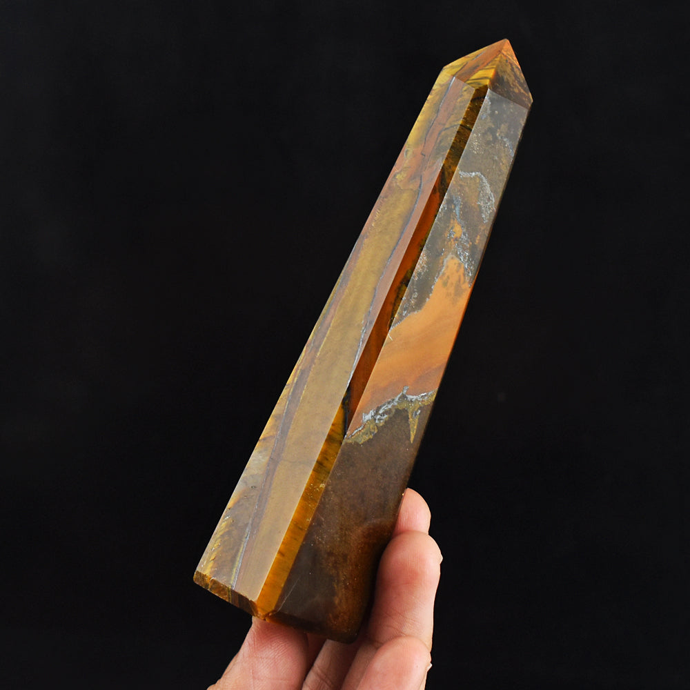 699.00 Carats Genuine Natural  Golden Tiger Eye Hand  Carved  Healing Tower  Gemstone Carving 699.00 Carats Genuine Natural  Golden Tiger Eye Hand  Carved  Healing Tower  Gemstone Carving