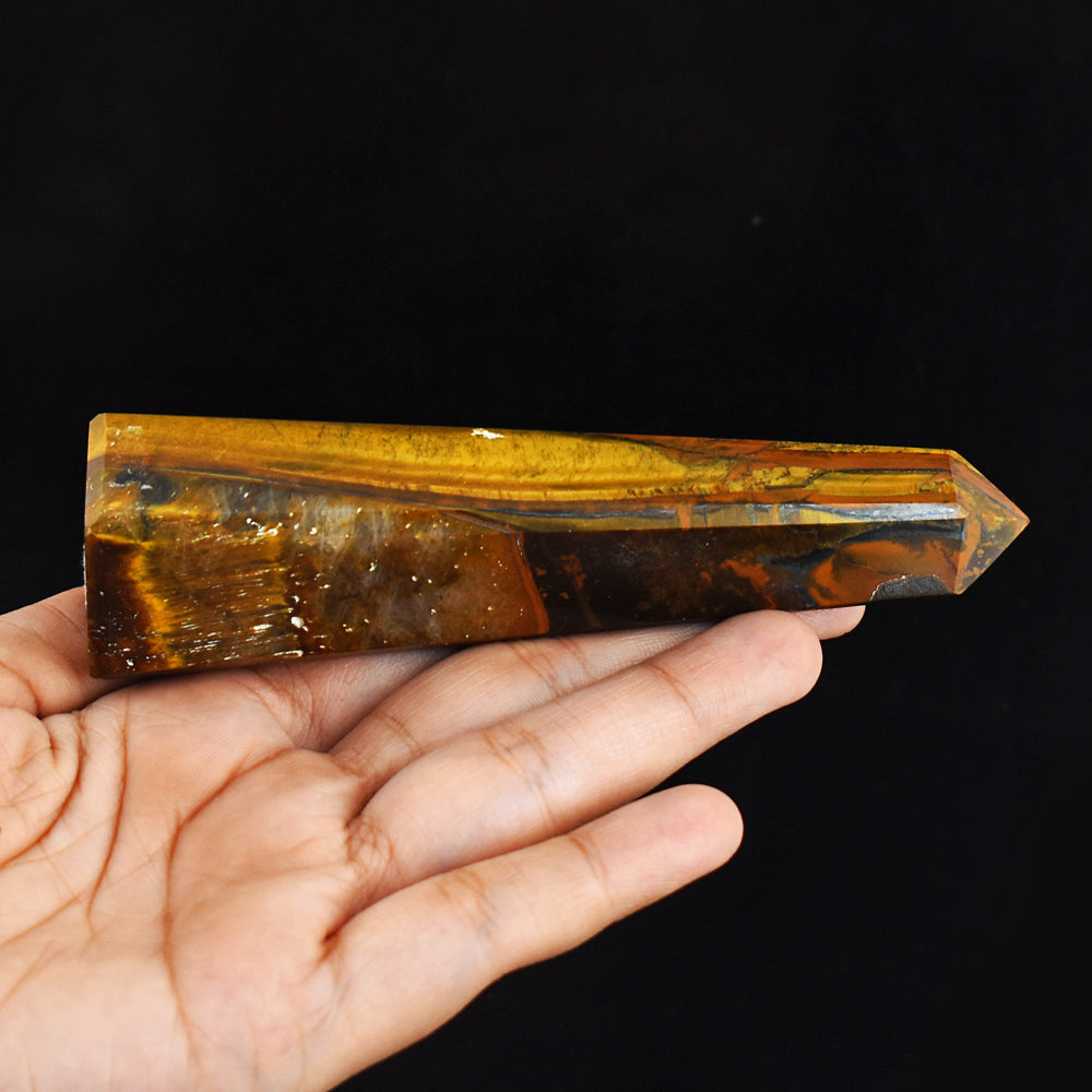 699.00 Carats Genuine Natural  Golden Tiger Eye Hand  Carved  Healing Tower  Gemstone Carving 699.00 Carats Genuine Natural  Golden Tiger Eye Hand  Carved  Healing Tower  Gemstone Carving