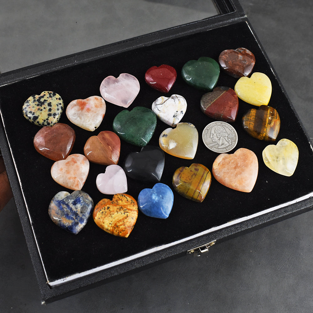 Stunning  894.00 Carats  Genuine Mix  Gem  Untreated  Gemstone  Cabochon Heart Lot Stunning  894.00 Carats  Genuine Mix  Gem  Untreated  Gemstone  Cabochon Heart Lot