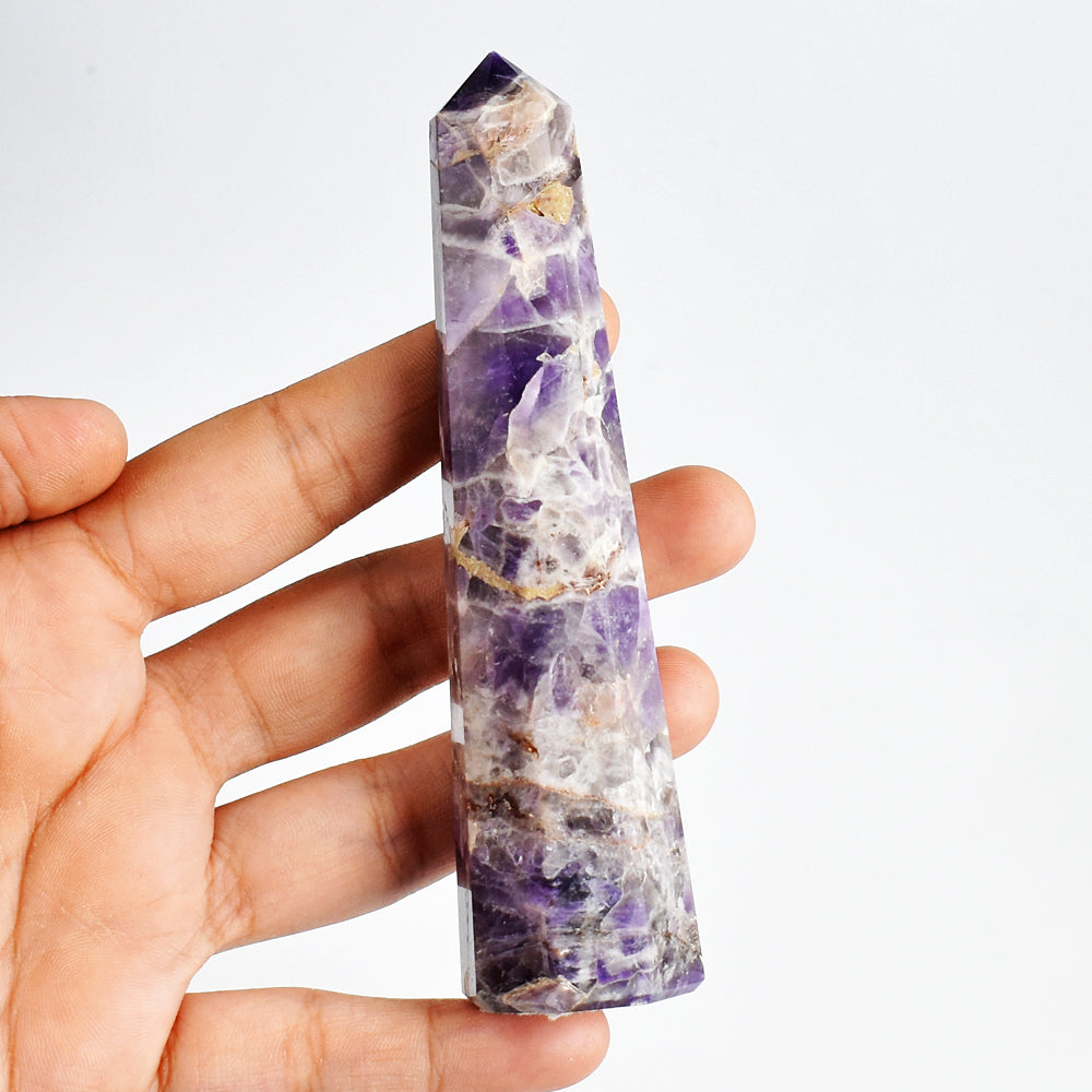 Genuine  563.00 Carats Chevron  Amethyst  Hand  Carved Crystal  Gemstone Healing  Point Genuine  563.00 Carats Chevron  Amethyst  Hand  Carved Crystal  Gemstone Healing  Point